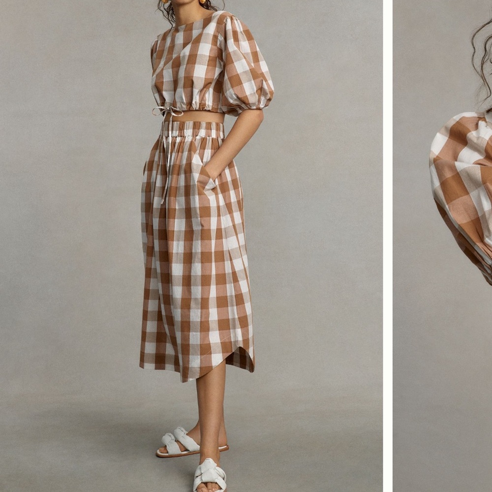 Whit Two Gingham Skirt Set from Anthropologie